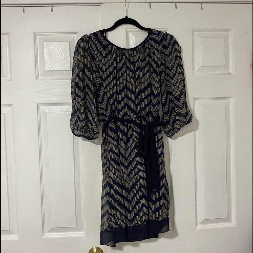 Striped navy dress